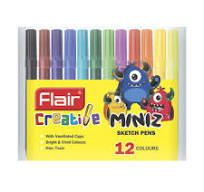 FLAIR Creative Series 12 Shades Miniz Sketch Pen Pouch Pack of (5)