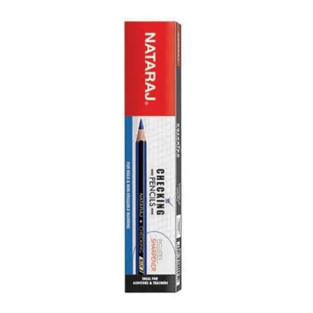 NATARAJ Checking Pencils BLUE (10-Pcs)